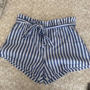 Blue and White Stripped Shorts